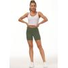 imageTHE GYM PEOPLE High Waist Yoga Shorts for Womens Tummy Control Fitness Athletic Workout Running Shorts with Deep PocketsBean Green