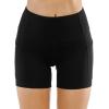 imageTHE GYM PEOPLE High Waist Yoga Shorts for Womens Tummy Control Fitness Athletic Workout Running Shorts with Deep PocketsBlack