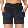 imageTHE GYM PEOPLE High Waist Yoga Shorts for Womens Tummy Control Fitness Athletic Workout Running Shorts with Deep PocketsBlack Camo