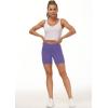 imageTHE GYM PEOPLE High Waist Yoga Shorts for Womens Tummy Control Fitness Athletic Workout Running Shorts with Deep PocketsBright Purple