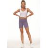 imageTHE GYM PEOPLE High Waist Yoga Shorts for Womens Tummy Control Fitness Athletic Workout Running Shorts with Deep PocketsCrystal Purple