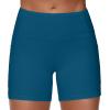 imageTHE GYM PEOPLE High Waist Yoga Shorts for Womens Tummy Control Fitness Athletic Workout Running Shorts with Deep PocketsDark Blue Green