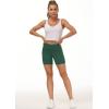 imageTHE GYM PEOPLE High Waist Yoga Shorts for Womens Tummy Control Fitness Athletic Workout Running Shorts with Deep PocketsDark Green