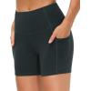 imageTHE GYM PEOPLE High Waist Yoga Shorts for Womens Tummy Control Fitness Athletic Workout Running Shorts with Deep PocketsDark Grey
