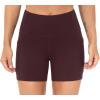 imageTHE GYM PEOPLE High Waist Yoga Shorts for Womens Tummy Control Fitness Athletic Workout Running Shorts with Deep PocketsDark Red