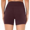 imageTHE GYM PEOPLE High Waist Yoga Shorts for Womens Tummy Control Fitness Athletic Workout Running Shorts with Deep PocketsDark Red