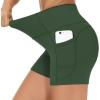 imageTHE GYM PEOPLE High Waist Yoga Shorts for Womens Tummy Control Fitness Athletic Workout Running Shorts with Deep PocketsDeep Green