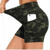 imageTHE GYM PEOPLE High Waist Yoga Shorts for Womens Tummy Control Fitness Athletic Workout Running Shorts with Deep PocketsGreen Camo
