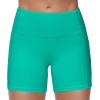 imageTHE GYM PEOPLE High Waist Yoga Shorts for Womens Tummy Control Fitness Athletic Workout Running Shorts with Deep PocketsLake Green