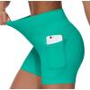 imageTHE GYM PEOPLE High Waist Yoga Shorts for Womens Tummy Control Fitness Athletic Workout Running Shorts with Deep PocketsLake Green