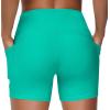 imageTHE GYM PEOPLE High Waist Yoga Shorts for Womens Tummy Control Fitness Athletic Workout Running Shorts with Deep PocketsLake Green