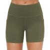 imageTHE GYM PEOPLE High Waist Yoga Shorts for Womens Tummy Control Fitness Athletic Workout Running Shorts with Deep PocketsOlive Green