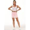 imageTHE GYM PEOPLE High Waist Yoga Shorts for Womens Tummy Control Fitness Athletic Workout Running Shorts with Deep PocketsPink