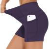 imageTHE GYM PEOPLE High Waist Yoga Shorts for Womens Tummy Control Fitness Athletic Workout Running Shorts with Deep PocketsPurple