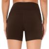 imageTHE GYM PEOPLE High Waist Yoga Shorts for Womens Tummy Control Fitness Athletic Workout Running Shorts with Deep PocketsRed Brown