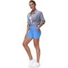 imageTHE GYM PEOPLE High Waist Yoga Shorts for Womens Tummy Control Fitness Athletic Workout Running Shorts with Deep PocketsSea Blue