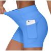 imageTHE GYM PEOPLE High Waist Yoga Shorts for Womens Tummy Control Fitness Athletic Workout Running Shorts with Deep PocketsSea Blue
