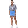 imageTHE GYM PEOPLE High Waist Yoga Shorts for Womens Tummy Control Fitness Athletic Workout Running Shorts with Deep PocketsSea Blue