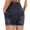 imageTHE GYM PEOPLE High Waist Yoga Shorts for Womens Tummy Control Fitness Athletic Workout Running Shorts with Deep PocketsTie Dye Black Grey