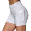imageTHE GYM PEOPLE High Waist Yoga Shorts for Womens Tummy Control Fitness Athletic Workout Running Shorts with Deep PocketsTie Dye White