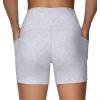 imageTHE GYM PEOPLE High Waist Yoga Shorts for Womens Tummy Control Fitness Athletic Workout Running Shorts with Deep PocketsTie Dye White