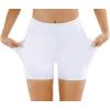 imageTHE GYM PEOPLE High Waist Yoga Shorts for Womens Tummy Control Fitness Athletic Workout Running Shorts with Deep PocketsWhite