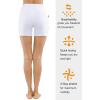 imageTHE GYM PEOPLE High Waist Yoga Shorts for Womens Tummy Control Fitness Athletic Workout Running Shorts with Deep PocketsWhite