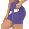 imageTHE GYM PEOPLE High Waist Yoga Shorts for Womens Tummy Control Fitness Athletic Workout Running Shorts with Deep PocketsBright Purple